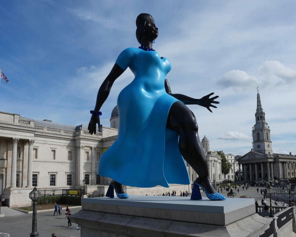 Tschabalala Self’s Lady in Blue review – this striding scupture fills the fourth plinth with humour and life